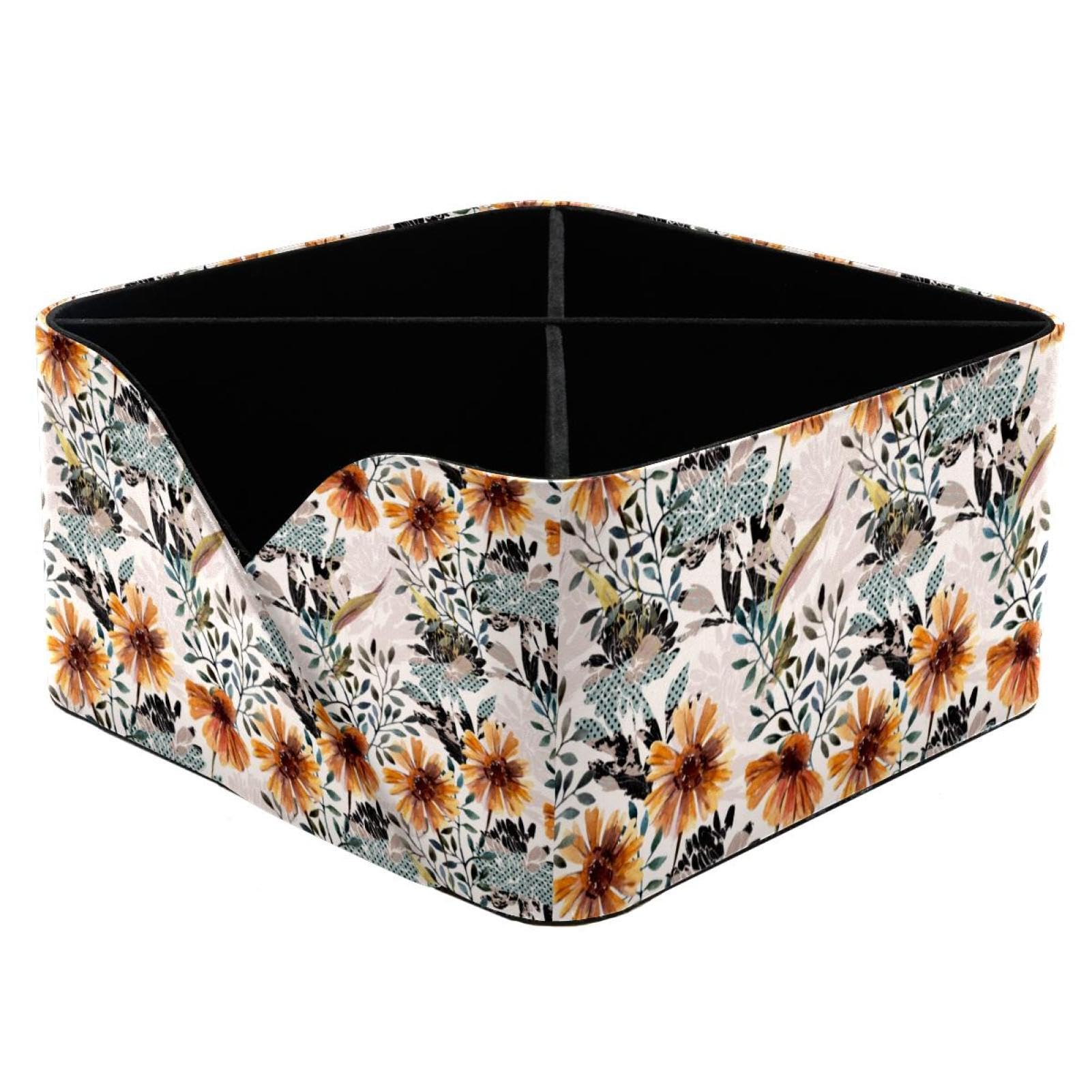 Organiseur de bureau botanique anti-désordre avec 4 compartiments de rangement pour stylos