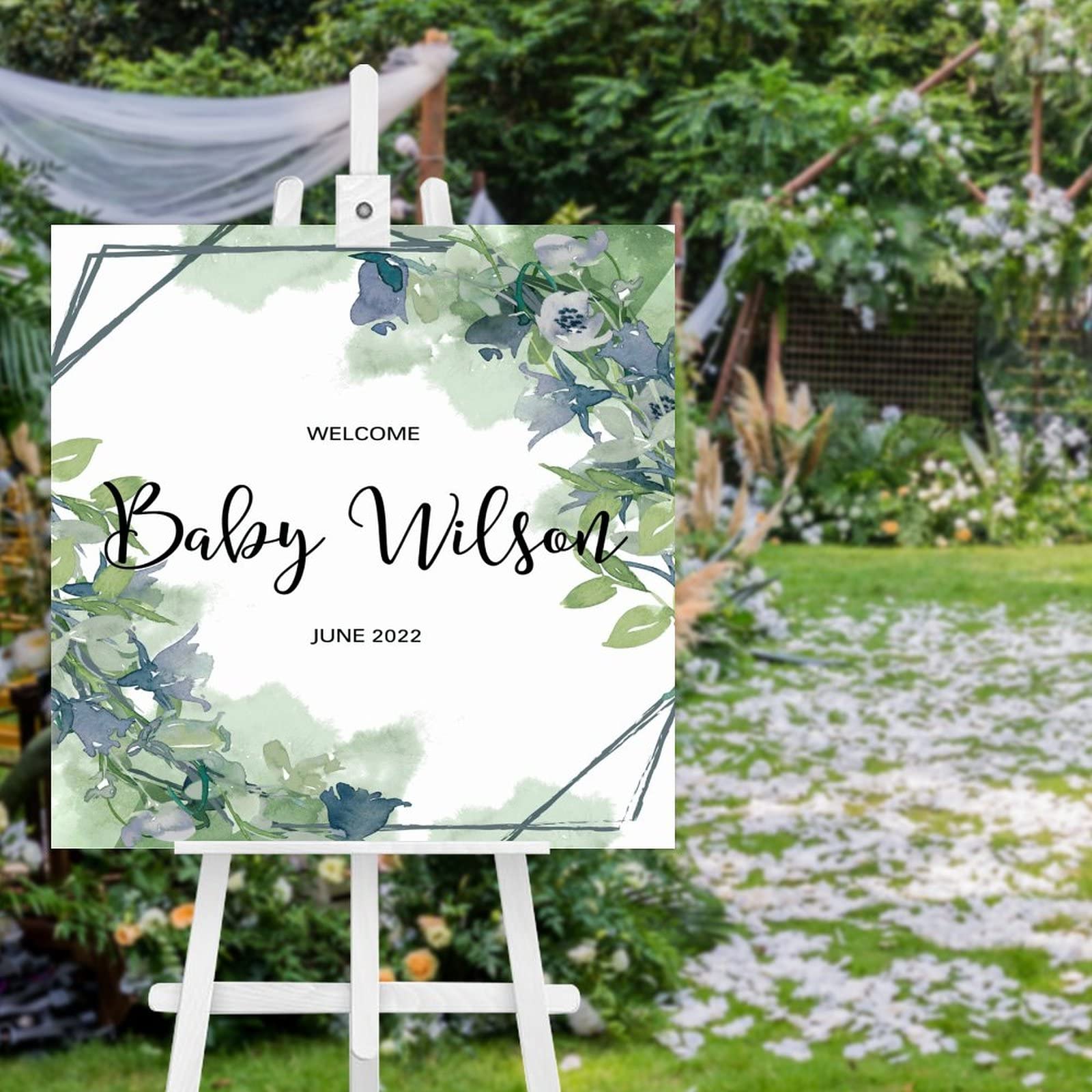Décoration de mariage haut de gamme : panneau de bienvenue en bois