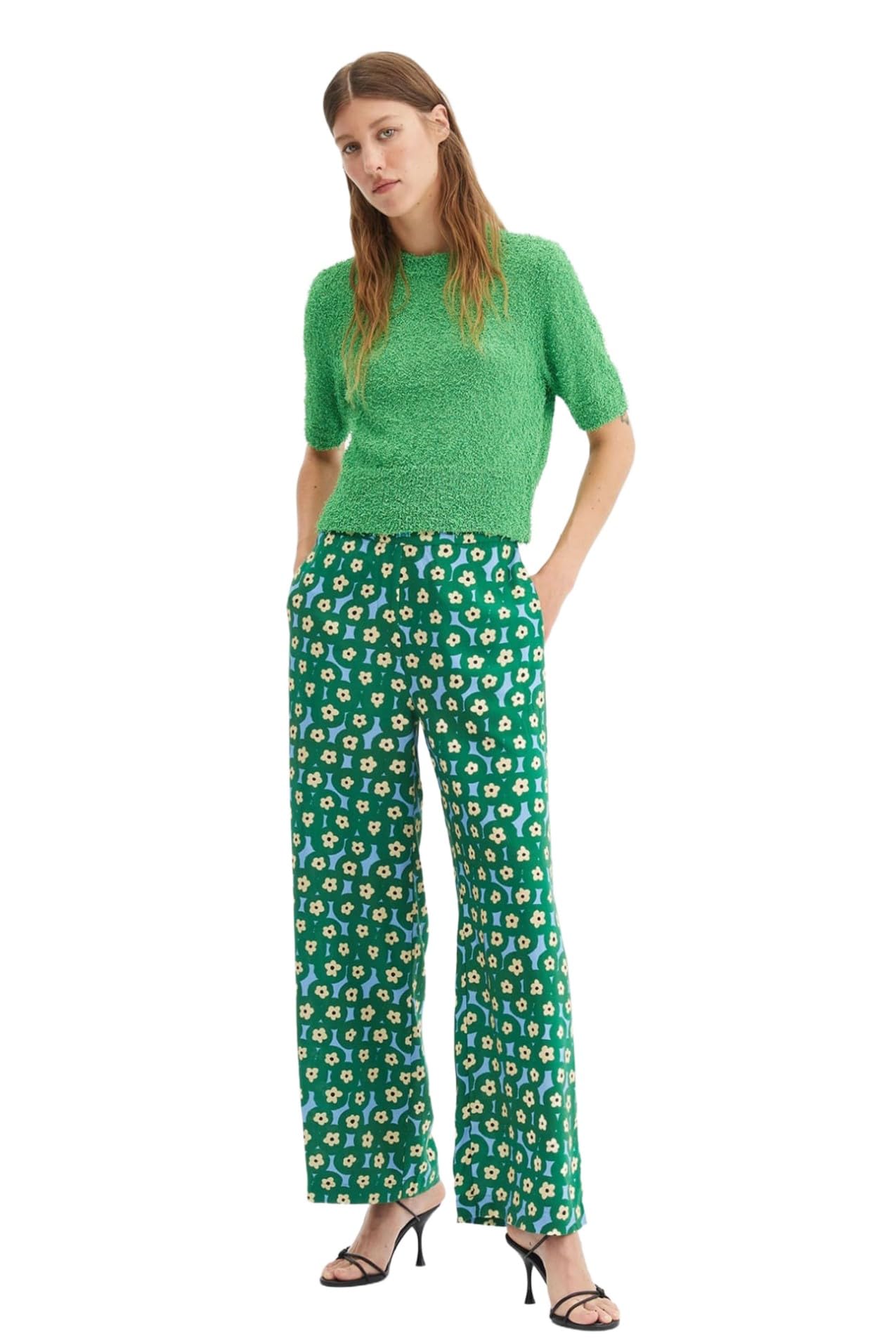 Compañía Fantástica Women's Green Compania Fantastica Floral Print Lightweight Viscose Lenzing™ Ecovero™ Trousers