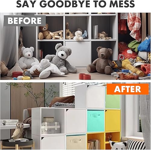 Miniatura 150 de ShellKingdom Contenedores de almacenamiento, cubos de almacenamiento plegables de tela y cajón organizador de almacenamiento de tela para armario