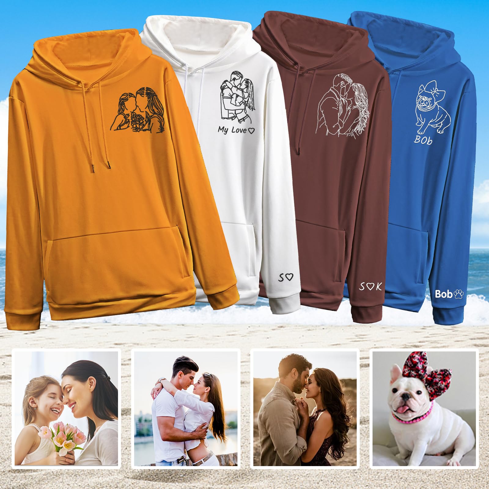 Sweats à Capuche Personnalisés Créez Le Vôtre avec Photo Sweat-Shirt Personnalisé pour L'équipe Homme Femme