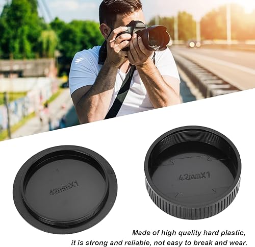 Miniatura 2 de YYOYY Juego de 4 pares de cubiertas y cuerpo para lente trasera de cámara, para accesorios de cámara de montaje de tornillo M42, plástico duro,