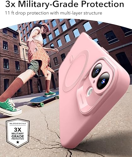 Vista 345 de ESR Funda para iPhone 15 Pro Max, compatible con MagSafe, de grado militar, negro transparente