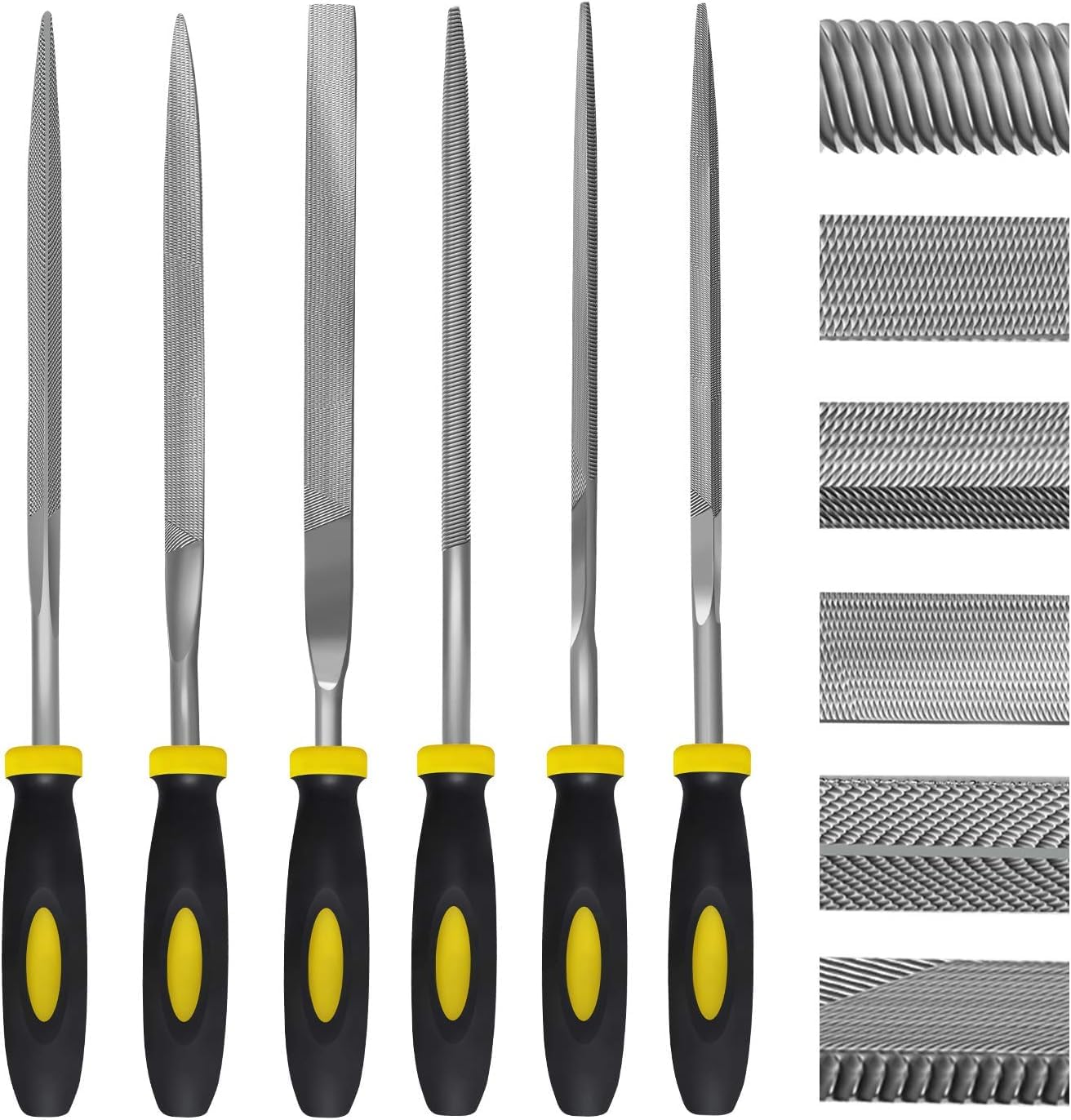 RABBIT® Needle File Set 6" (150mm), 6 Pieces Hardened Alloy Strength Steel Set Includes Flat, Flat Warding, Square, Triangular, Round, and Half-Round File (B0CR7ZZJLY) Amazon Price History, Amazon Price Tracker