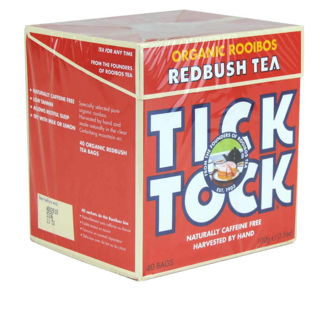 Tick Tock - Organic Rooibos Tea - 40 Bags - 100g (Case of 4)
