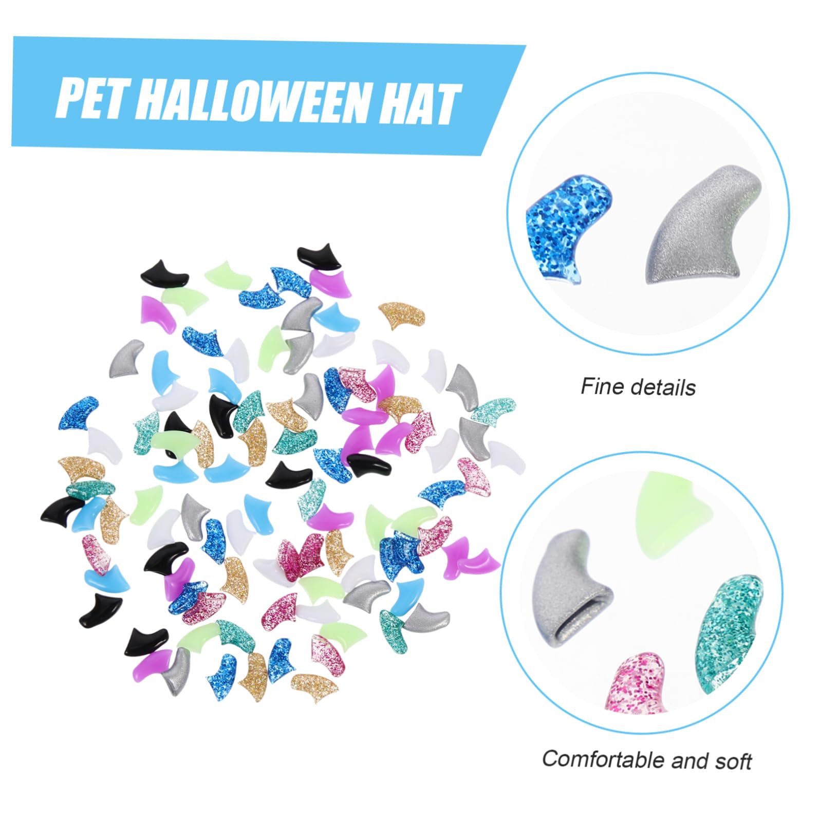 BESPORTBLE 30 Ensembles kit d'ongles de Chat Capuchons d'ongles de Chat colorés Griffes de Chat avec de la Colle Chaussette Patte de Chat Capuchon d'ongle Chat d'ongles de Chien