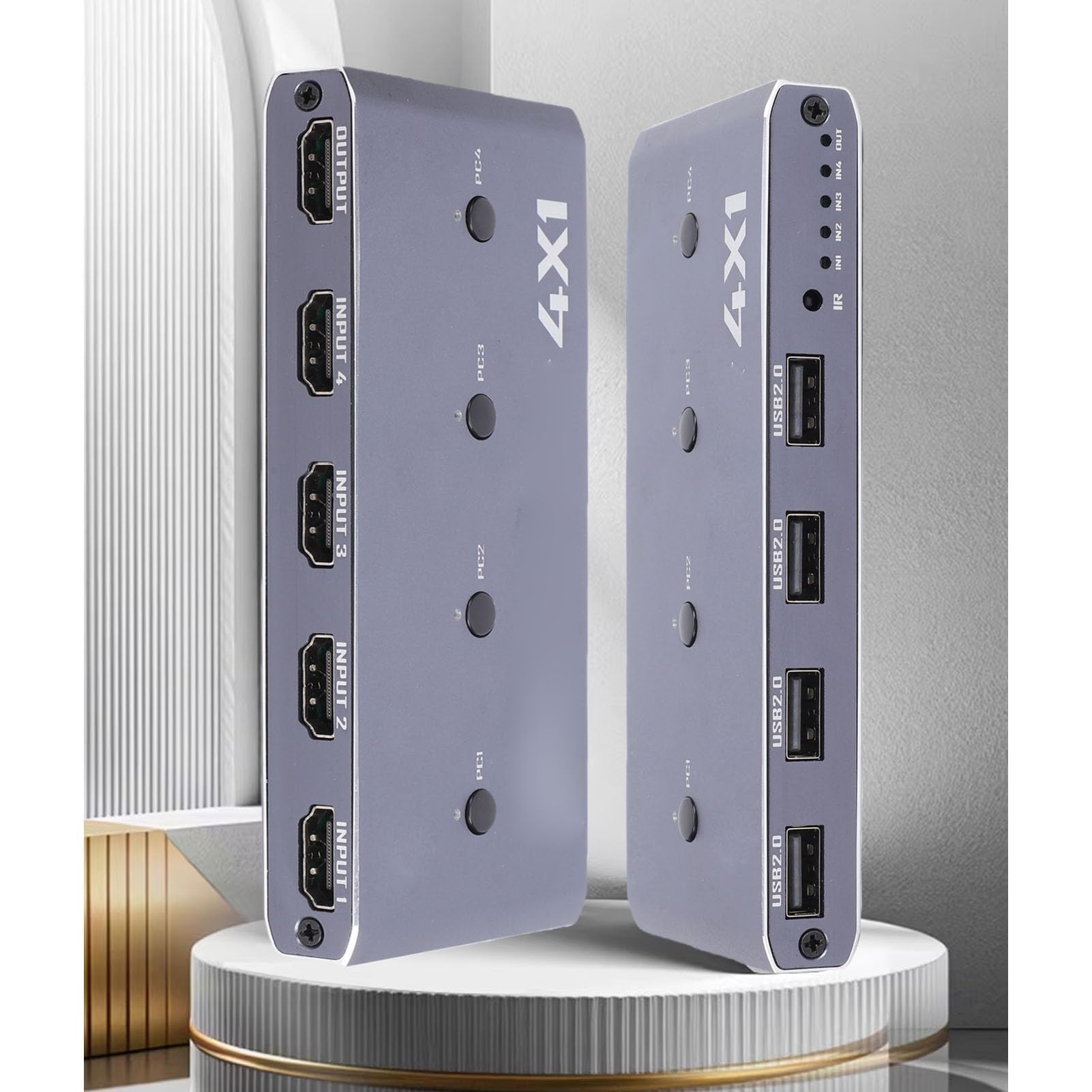 Fockety Commutateur KVM, 4K 60 Hz 48 Gbit/s, 4 Ports