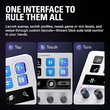 Elgato Stream Deck + White, Audio Mixer, Production Console and Studio Controller for Content Creators, Streaming, Gaming, with customizable touch strip dials and LCD keys, works with Mac and PC