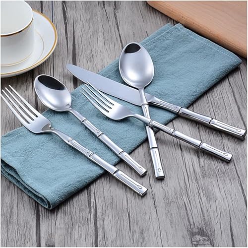 Juego de cubiertos de 50 piezas de regalo de acero inoxidable pulido de espejo de metal dorado juego de cubiertos ultraligeros duraderos