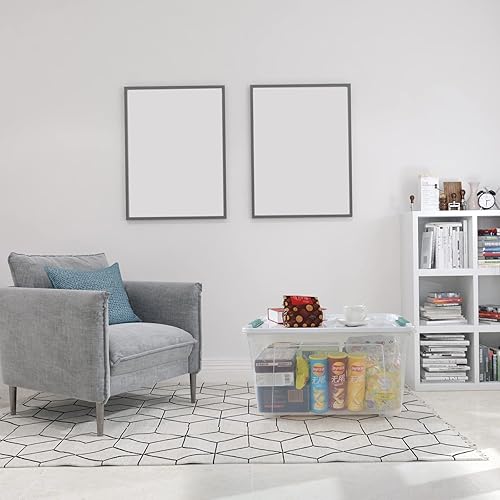 Miniatura 7 de Parlynies Paquete de 4 cajas apilables grandes de 20 cuartos de galón contenedor de almacenamiento de plástico transparente