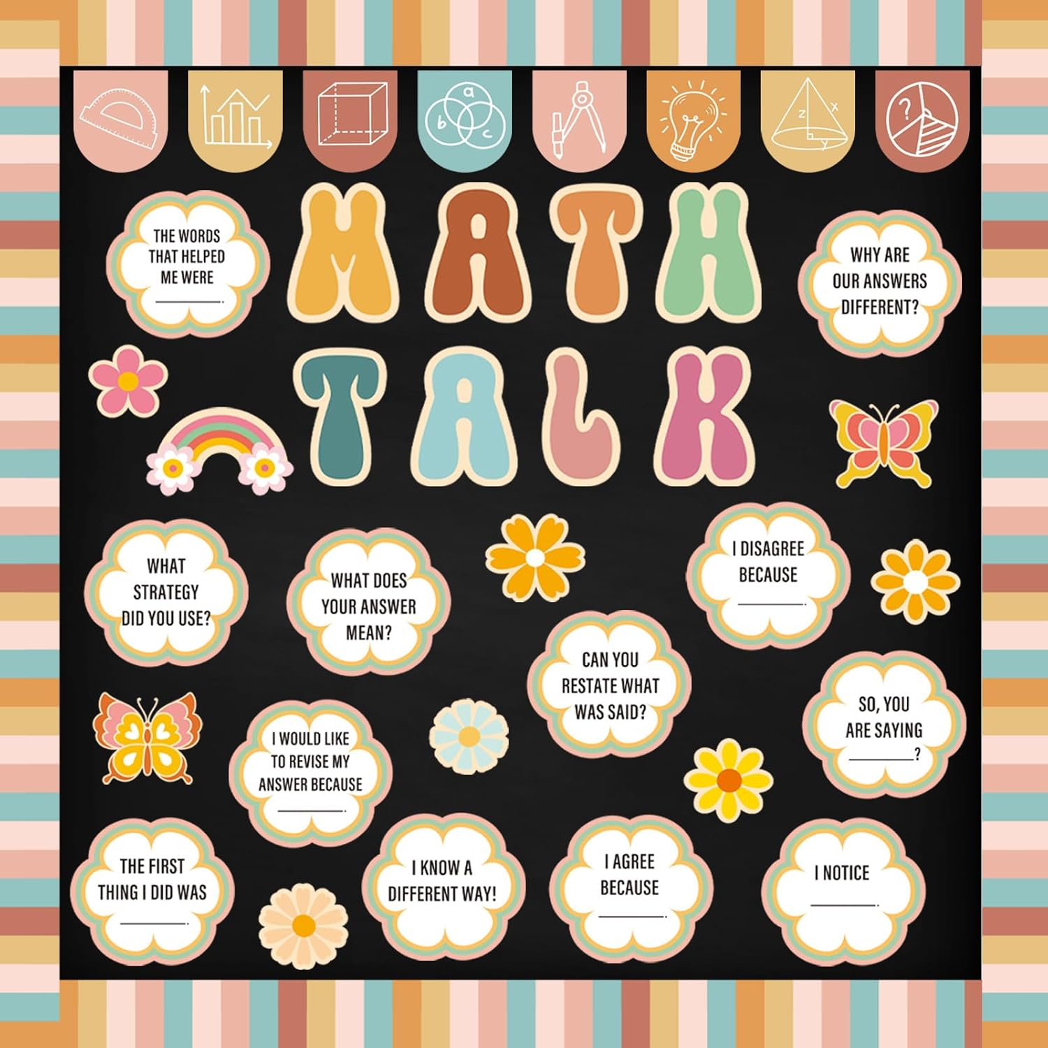 TaoBary 67 Pcs Math Talk Bulletin Board Set Decorations Middle School Math Theme Classroom Decoration Educational Groovy Mathematics Paper Cutouts Bulletin Board for High School Chalkboard Wall Decor TaoBary 67 Pcs Math Talk Bulletin Board Set Decorations Middle School Math Theme Classroom Decoration Educational Groovy Mathematics Paper Cutouts Bulletin Board for High School Chalkboard Wall Decor