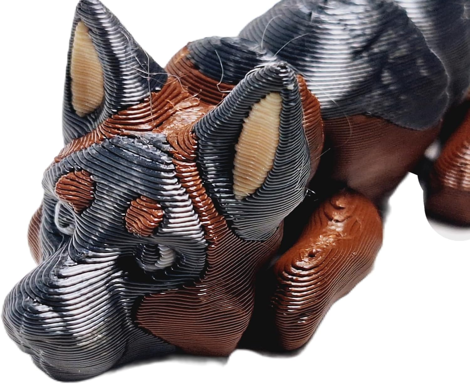 Flexibabies Cute Mini Puppy Fully Articulated 3D Printed 3.5" Baby Dog Fidget Toy (German Sheperd)