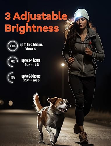 Miniatura 5 de Beanie Hat with Light, Merino Wool Winter Hat LED Knit Beanie Hat USB Rechargeable Night Scope Gift for Men Women