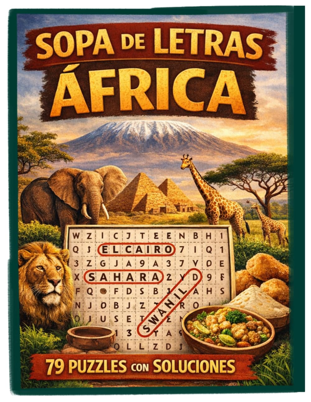 Sopa de Letras: África: Puzzles con Soluciones | Letra Grande