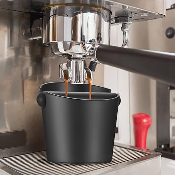 Coffee Knock Box, Coffee Grounds Container, Espresso Knock Box, Coffee Grounds Knock Box, Coffee Bin Non-Slip, Barista Coffee Machine Accessories, with Removable Metal Knock Bar
