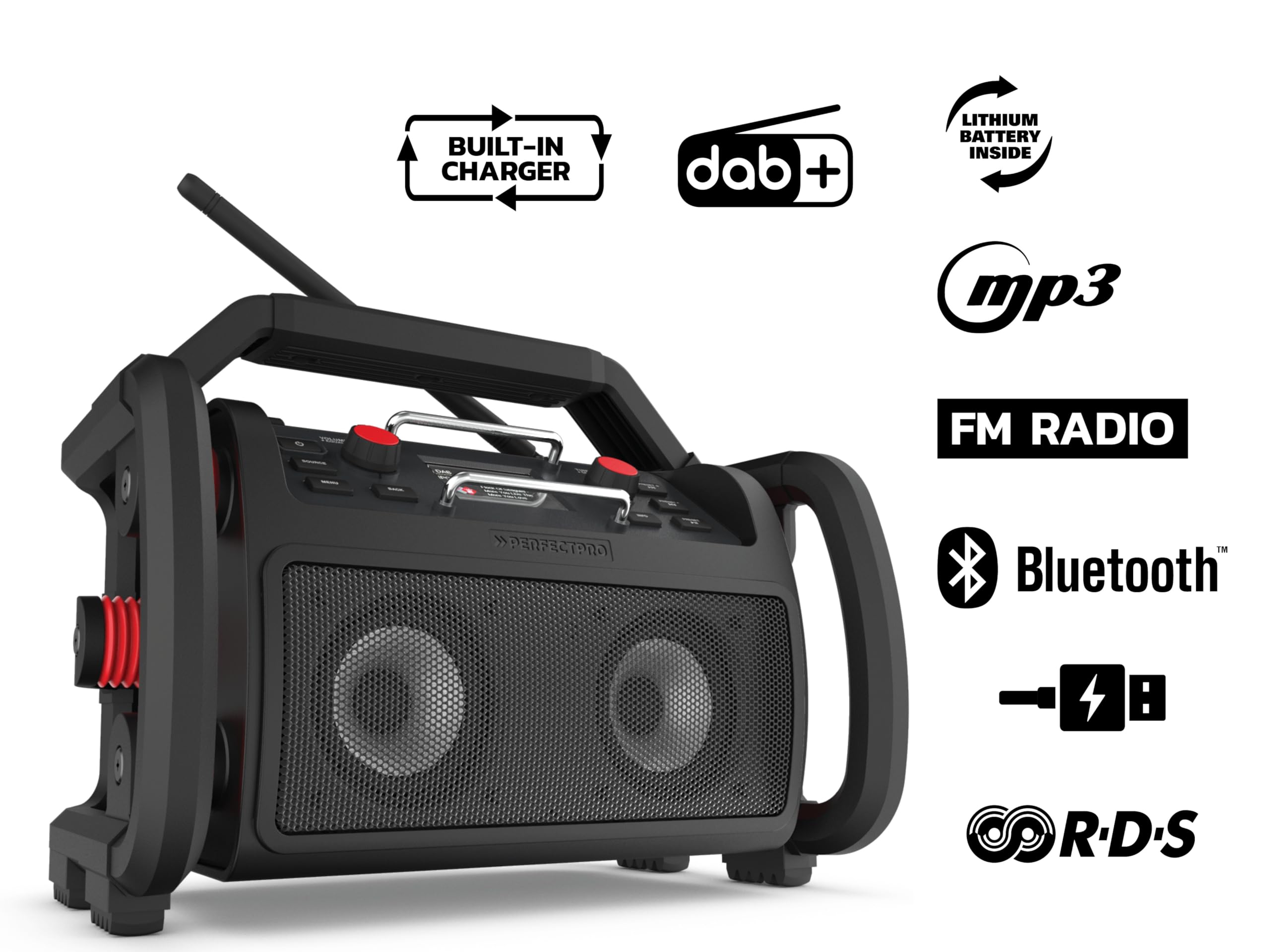 PerfectPro Rockpro Radio da cantiere DAB+ FM Bluetooth IP65 RP2