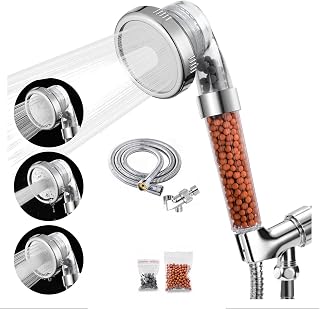 Original Stone Stream Cobbe Filtered Shower Head with Handheld,Water Saving 3 Mode Function High Pressure Shower Heads ,Shower Head Filter for Hard water - Remove Chlorine - Reduces Dry Itchy Skin, Chrome