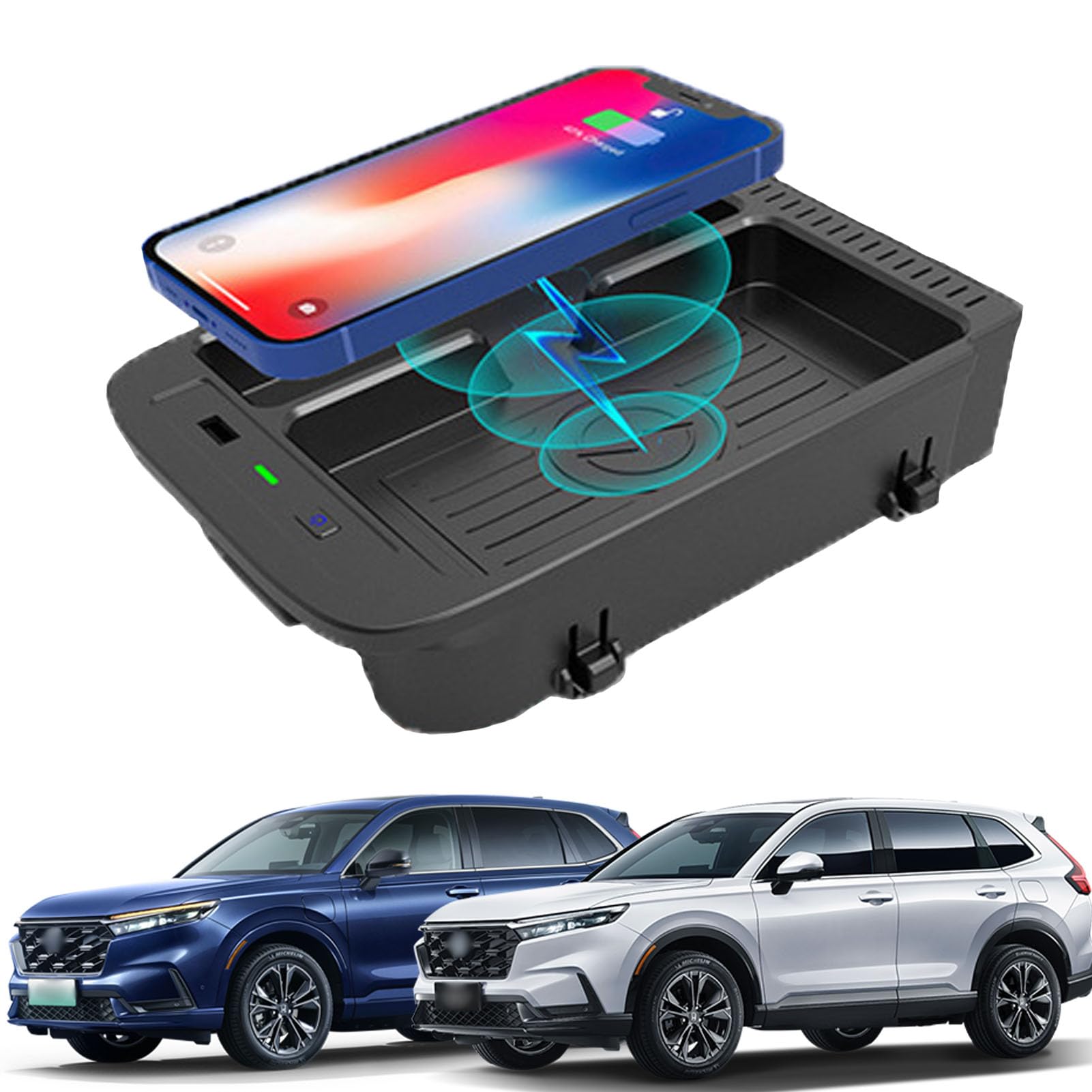 Cargador Inalámbrico para Coche con Carga Rápida Inalámbrica De 10w Y USB Qc3.0 para Hon-da CRV (2017-2022), Todos Los Modelos, Panel De Accesorios para Consola Central