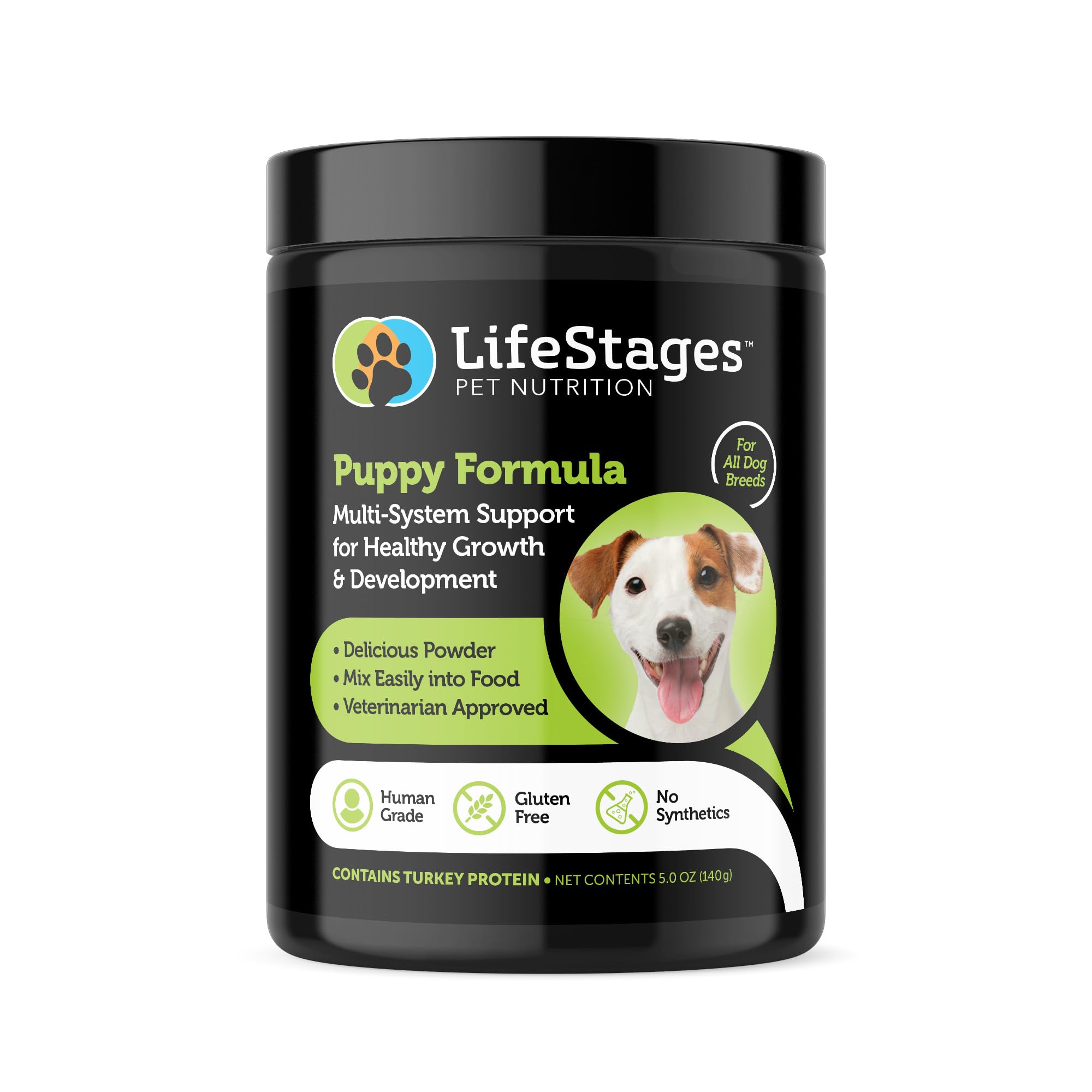 LifeStages Pet Nutrition - Stage 1: Puppy Formula 0-3 Years for Dog Weight Gain, Muscle & Joint Development, Healthy Skin & Coat | Omega 3 & 6, Spirulina, Vitamin B6 & Probiotics - Vet Approved