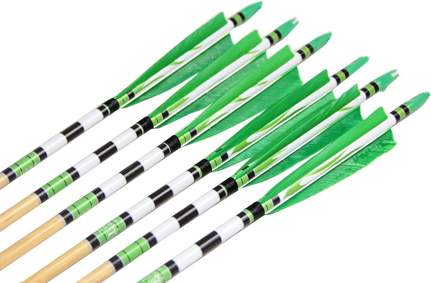longbowmaker Printing Turkey Feathers Cedar Wood Target Practice Arrows 6NWYT1 (6 Pack)