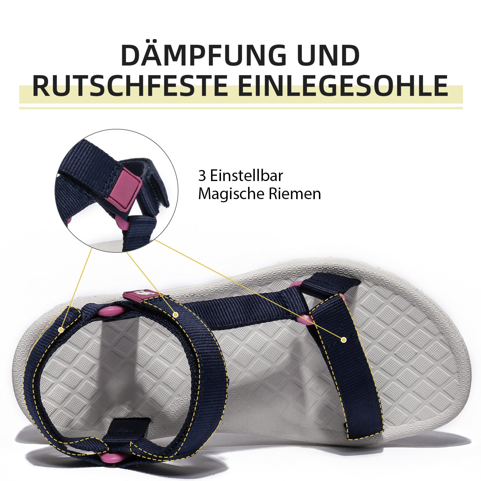 OutPro Sandalias deportivas de senderismo para mujer, sandalias de agua antideslizantes, cómodas sandalias deportivas para playa de vadeo al aire libre