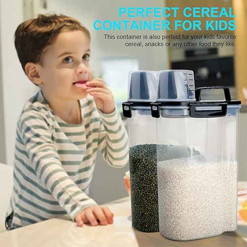 Miniatura 4 de Uppetly Recipientes herméticos de almacenamiento de alimentos secos, dispensador de plástico sin BPA con boquilla vertible, taza medidora para