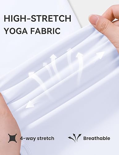 Miniatura 4 de HASMES Camisa de manga larga para niñas, camiseta atlética de cuello alto, ropa deportiva, yoga, para adolescentes (edad 7-14)