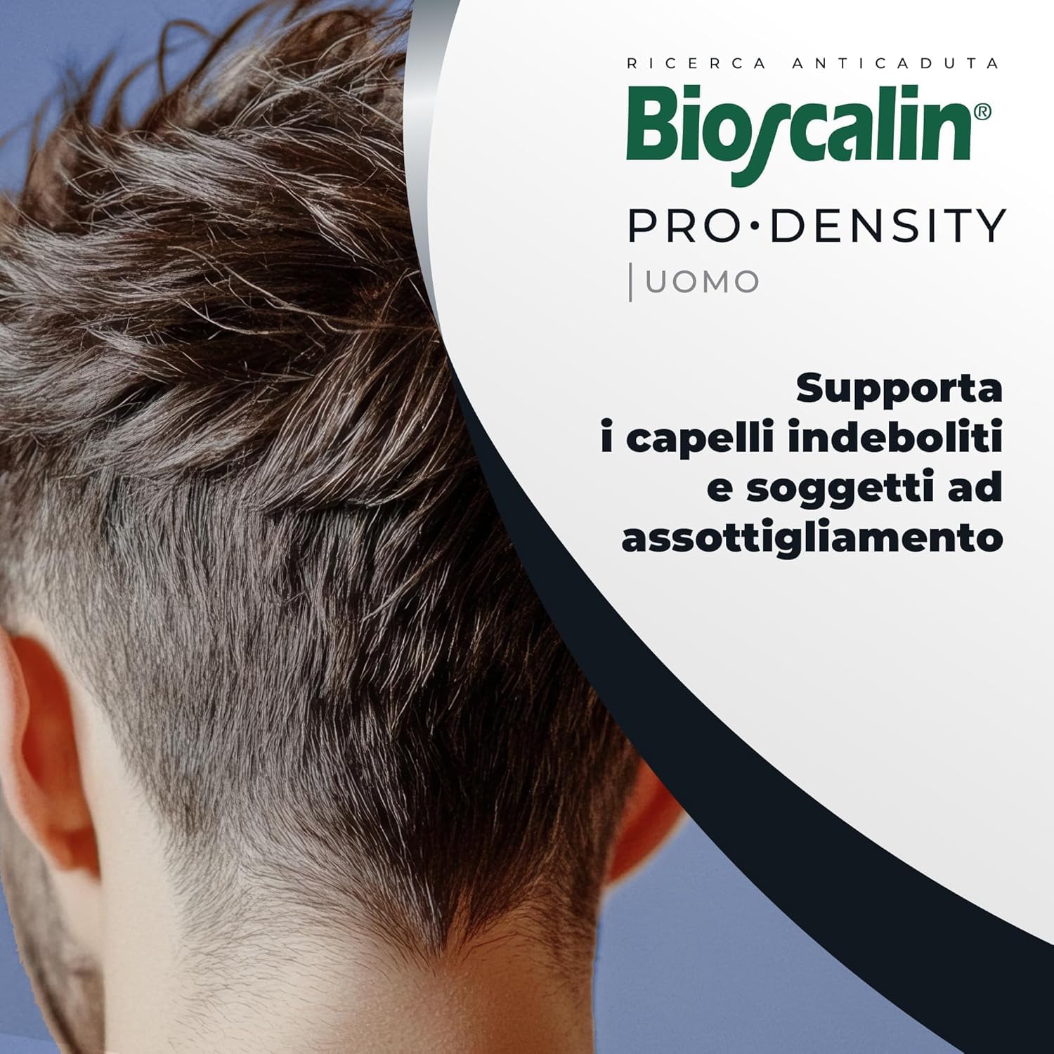 Bioscalin PRO•DENSITY Uomo, Integratore Alimentare per Capelli con Caffeina, Favorisce la Forza dei Capelli, Senza Glutine, Naturalmente senza Lattosio, Utilizzo 3 Mesi, 90 Compresse