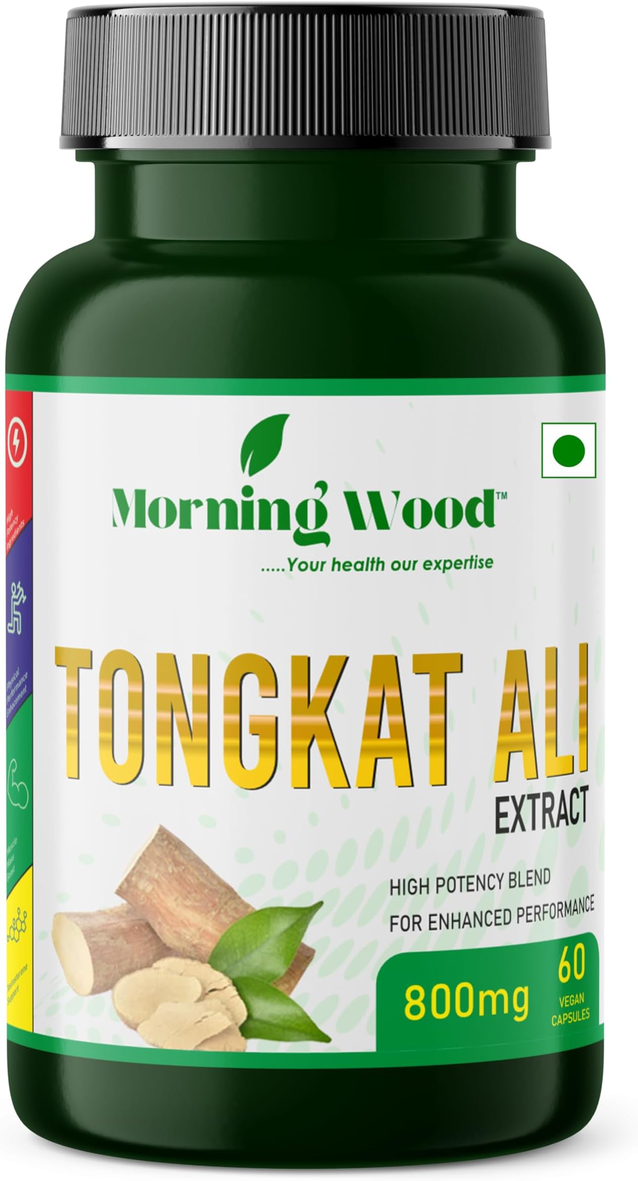 Morningwood Tongkat Ali Root Extract Supplements 800mg | 60 Vegan Capsules