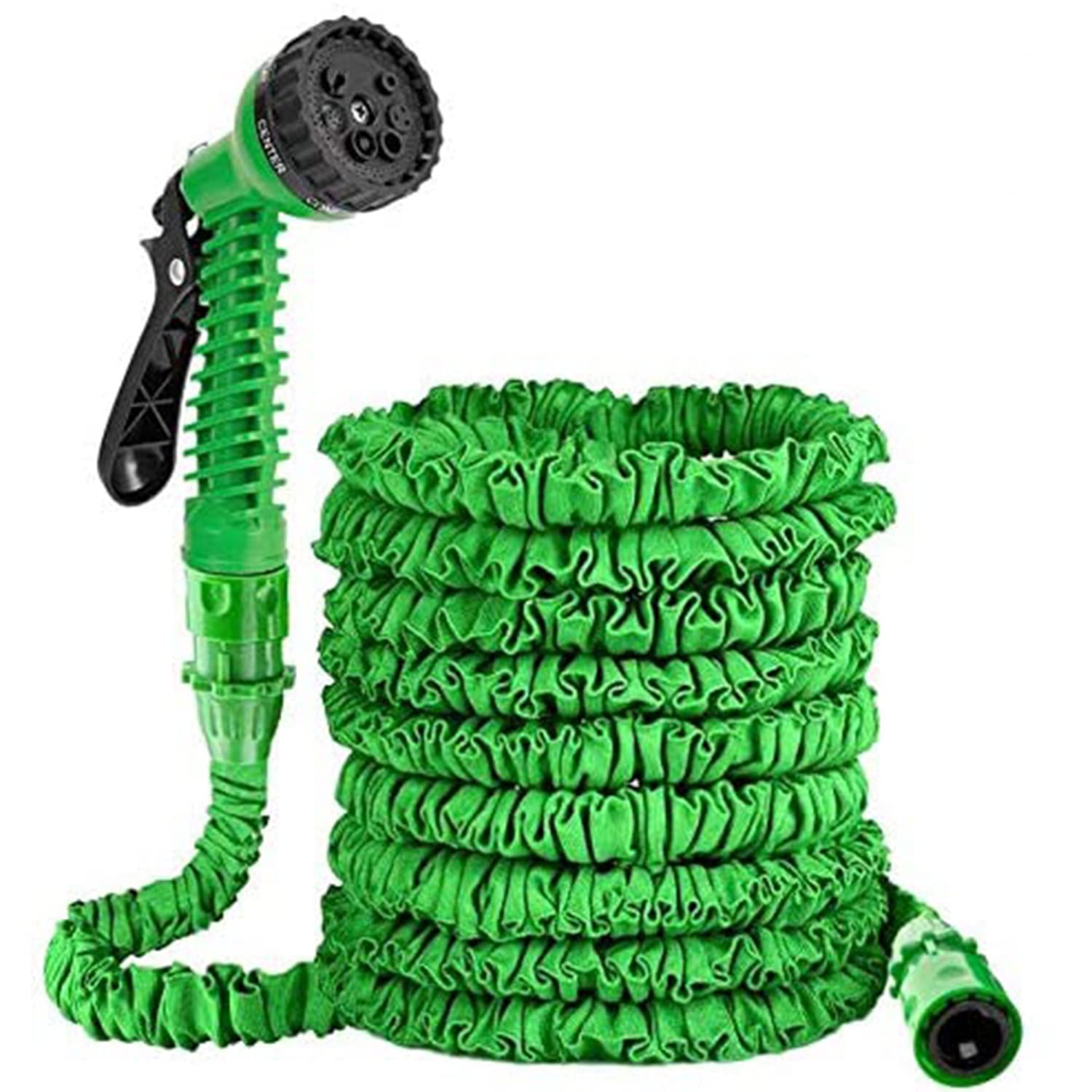 MIAOXIAO Garden Hose Flexible Expandable Upgraded Magic Hose Pipe Lightweight Durable Portable Water Hose Pipe Sprayer 7-Pattern Spray Gun - Green 25ft-150ft,75ft Length 22.5m(Injection)