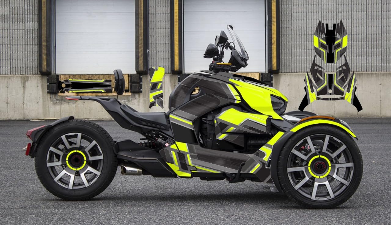AMR Racing Custom Decal Kit For Can-Am Ryker 2019-2025 - Retrospective Yellow & Pink Design