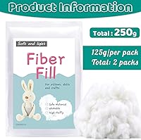 Vista 2 de LOKUNN Relleno de fibra de poliéster de 8.8 oz/250 g, (2.12 oz ~ 3.97 libras) relleno de almohada de relleno, fibra de relleno de alta resistencia