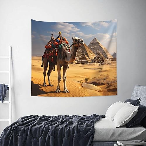 Miniatura 9 de NONHAI Tapiz piramidal de camello para dormitorio, tapices estéticos de 60 x 40 pulgadas, para colgar en la pared, diseño de ventana, tapiz de pared