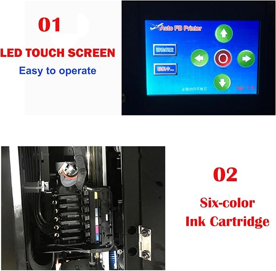 UV Flatbed Printer, A4 UV Printer Machine with White Ink Circulation System, Support Emboss Printing, 100% Transfer Rate for Phone Case Acrylic Wood Glass Metal Leather