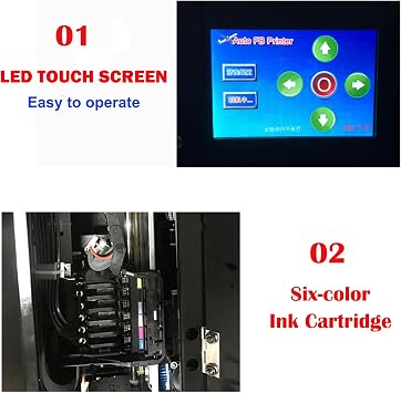 UV Flatbed Printer, A4 UV Printer Machine with White Ink Circulation System, Support Emboss Printing, 100% Transfer Rate for Phone Case Acrylic Wood Glass Metal Leather