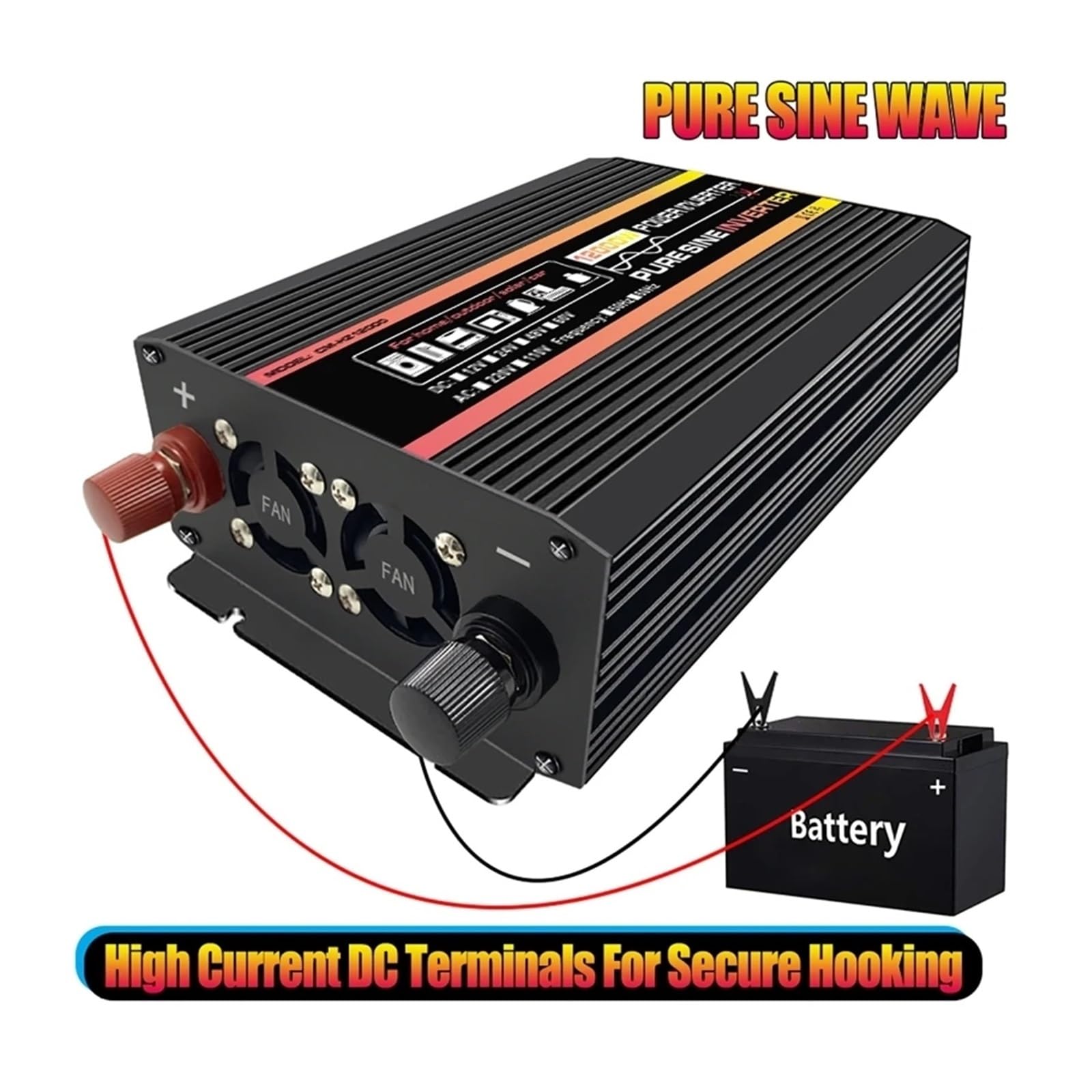 Coche Inversor 10000W/12000W Onda Sinusoidal Pura Inversor De Potencia Transformador De Voltaje Automóvil Hogar Exterior Convertidor DC12V 220V Con Controlador Convertidor(12000Wcontroll,24V_220V50HZ)