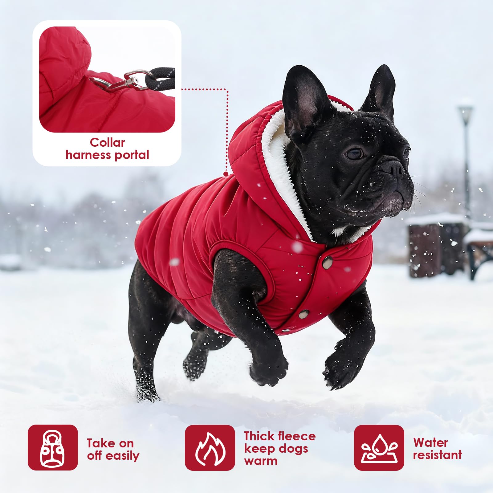 Sudadera con capucha de forro polar, abrigo impermeable resistente al viento, chaqueta cálida de invierno, chaleco de ropa para mascotas para clima frío, chaleco para perros pequeños, medianos y