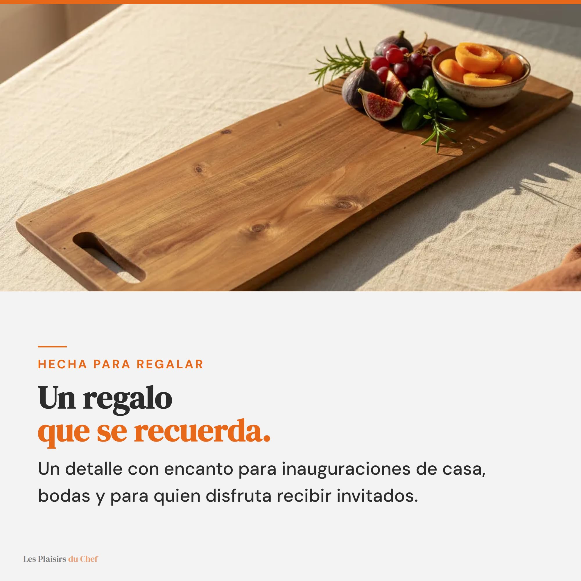Tabla de Servir XXL 91,5 cm Madera de Acacia – Quesos y Charcutería