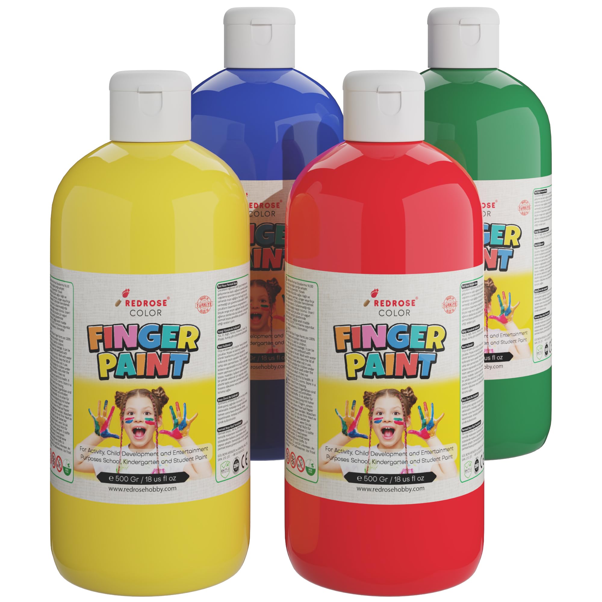 Ana Renkler Parmak Boyası 4'lü Set 4x500gr