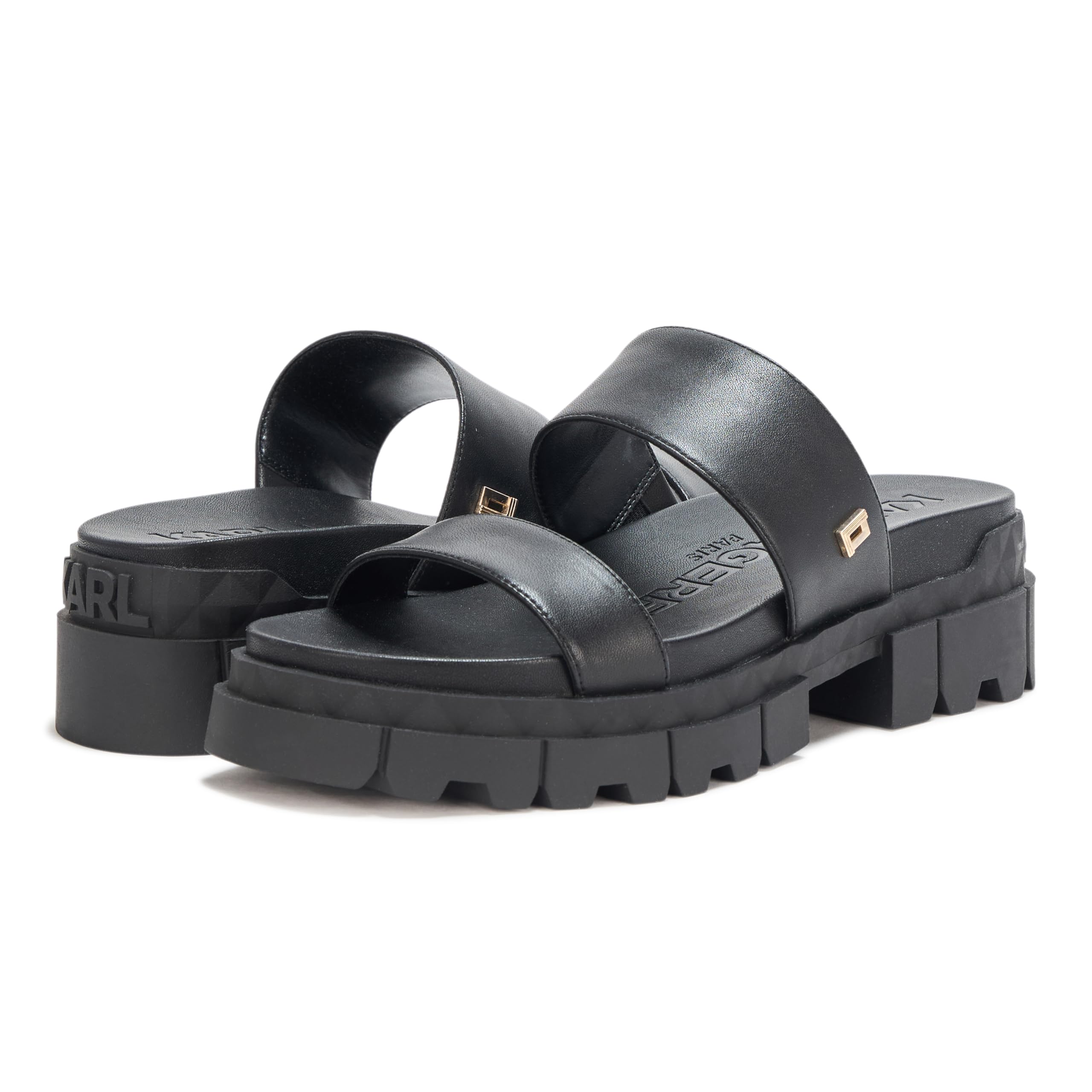 KARL LAGERFELD Damen Everyday Cushioned Insole Lacara-Lug Slide Sandalen mit Absatz