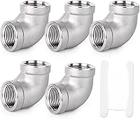 Vista 13 de TAISHER 2 piezas de acero inoxidable 304 accesorios de codo de 90 grados, tubo hembra NPT de 1 pulgada a 1 pulgada NPT hembra 304 accesorio