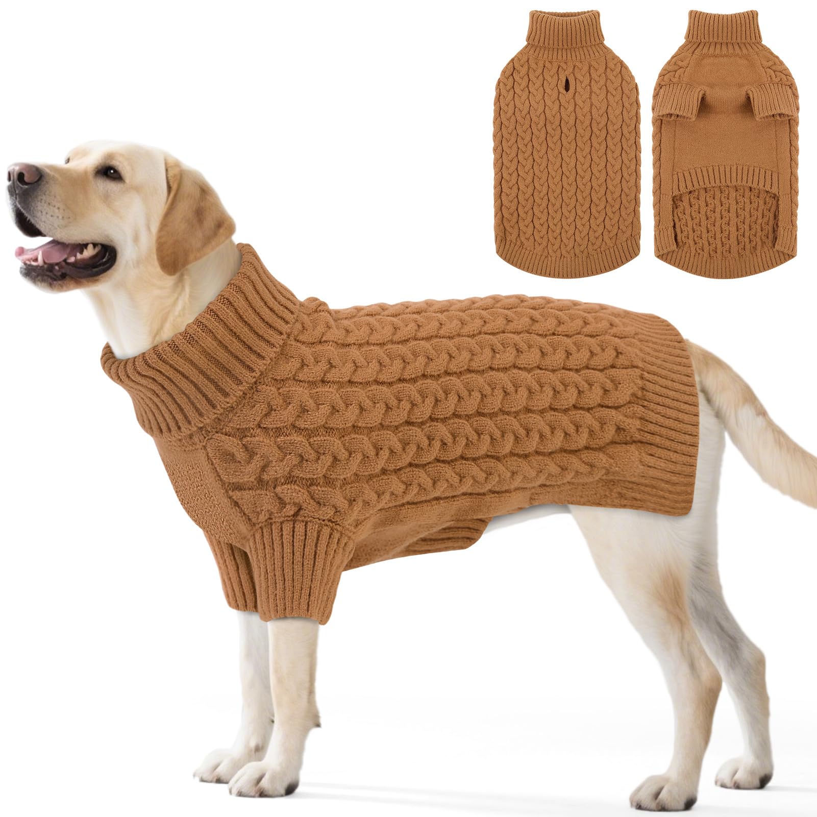 ASENKU Turtleneck Dog Jumper XL, Warm Fleece Dog Sweater for Large Dogs — image 1