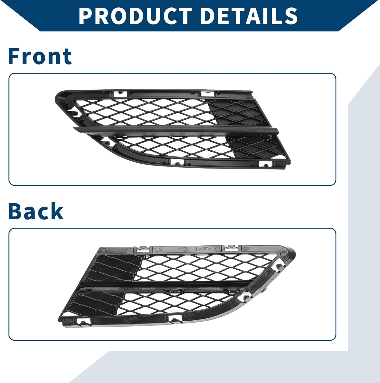 No.51117198902 Fog Light Grill for BMW 328i 2009-2012 Front Right Front Lower Bumper Fog Light Cover Inserts ABS 1 Pc Black