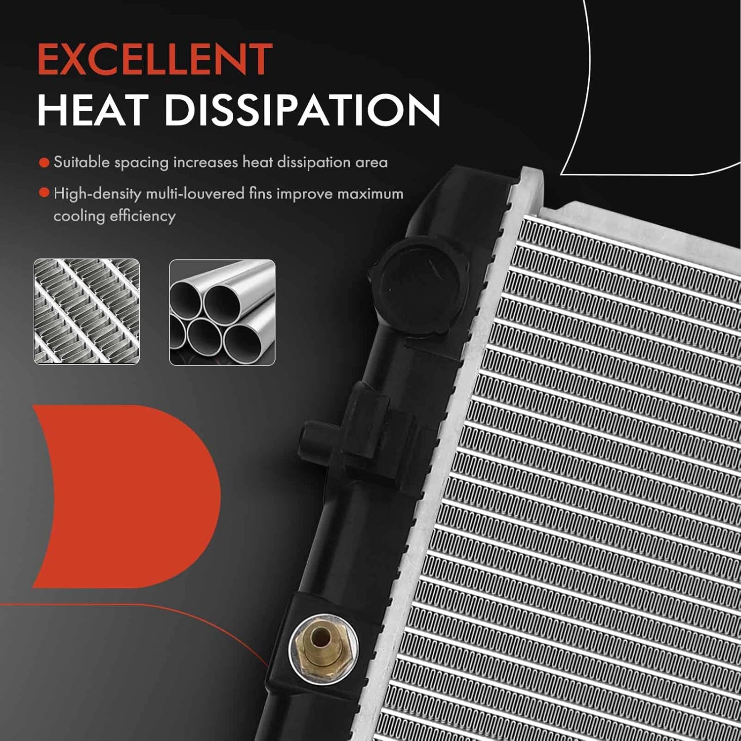 A-Premium Engine Coolant Radiator with Transmission Oil Cooler Compatible with Suzuki SX4 2007-2013, SX4 Crossover 2012, L4 2.0L, Automatic Transmission