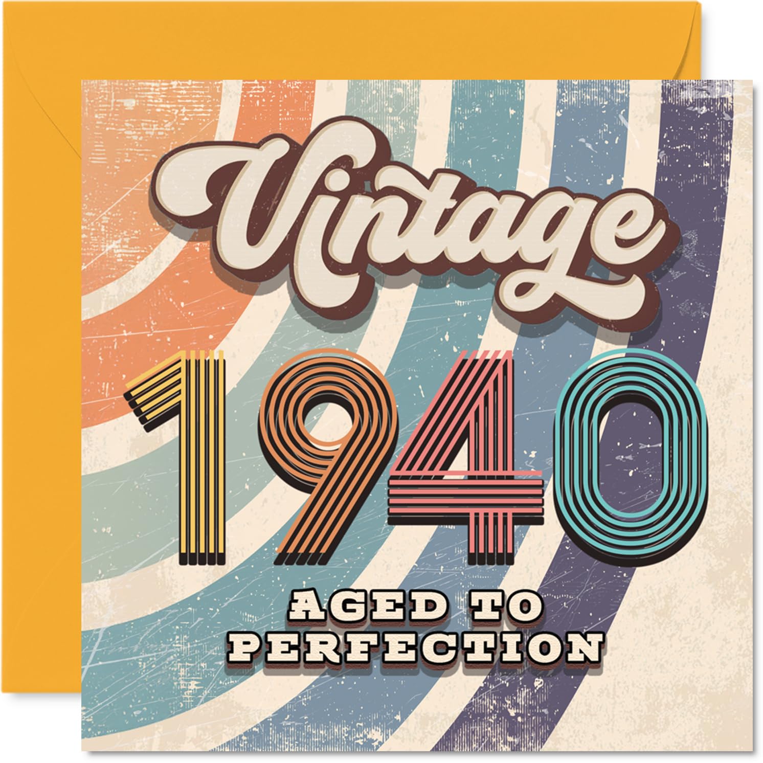 86th Birthday Card for Men Women - Vintage 1940 Aged To Perfection - Happy 86 Birthday Cards for Grandma Wife Grandad Auntie Dad Uncle, 145mm Bday Greeting Cards