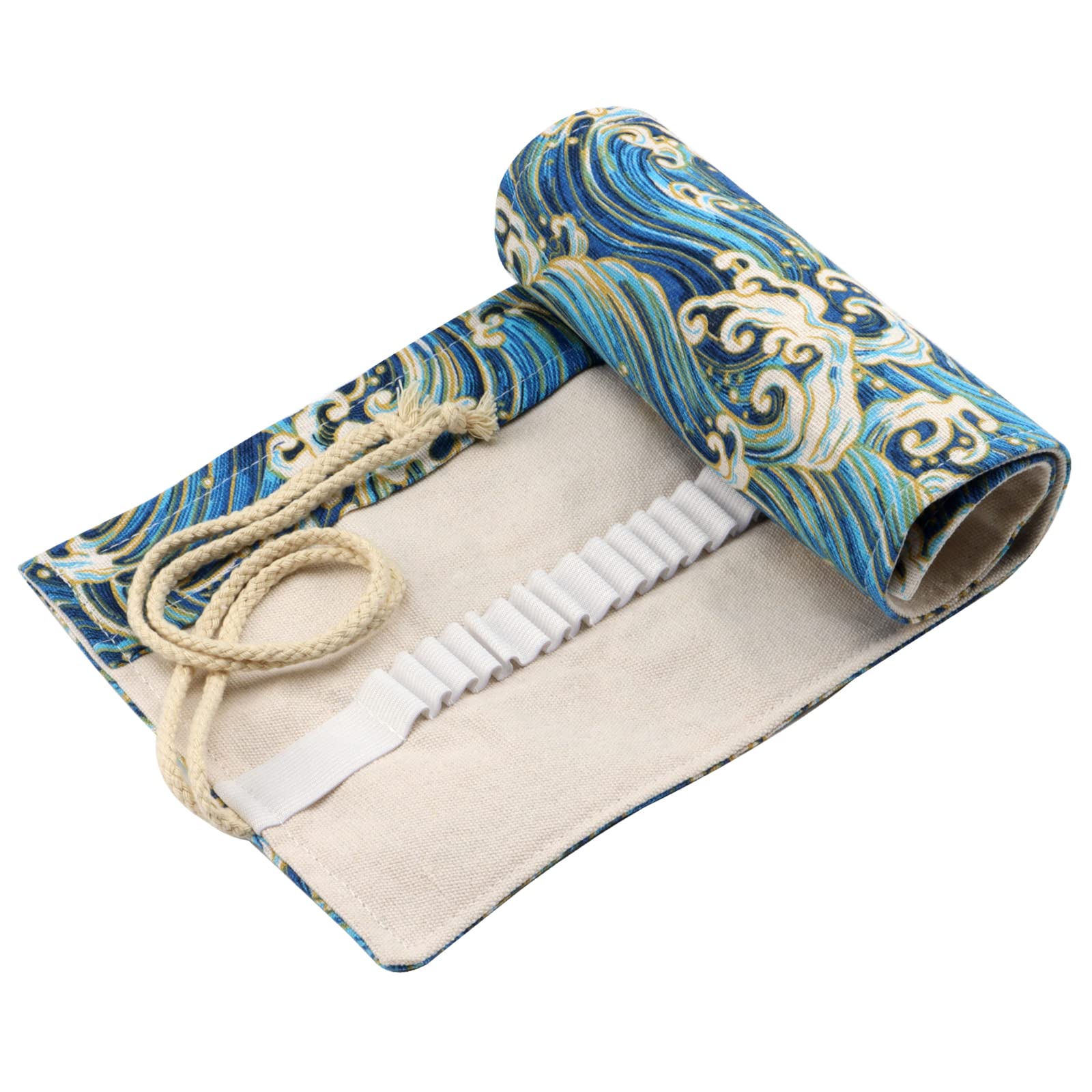 Canvas Pencil Wrap Case, 72 Holes 48 Holes Colored Pencil Roll Holder Storage Pouch for Artist, School, Office