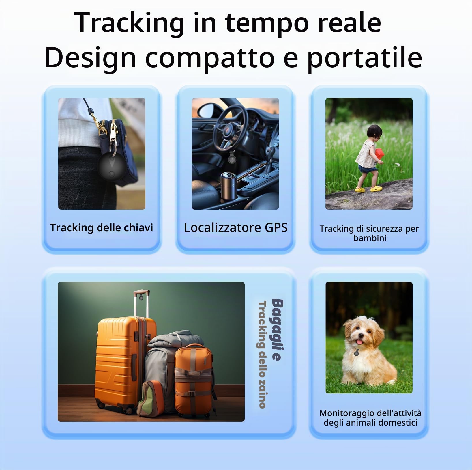 Collar GPS per Gatti e Cane, Tracciatore Senza Costi Mensili, Compatibile con iOS/Android, Tracciamento in Tempo Reale, Impermeabile IP67, Batteria a Lungo Durata, Nero