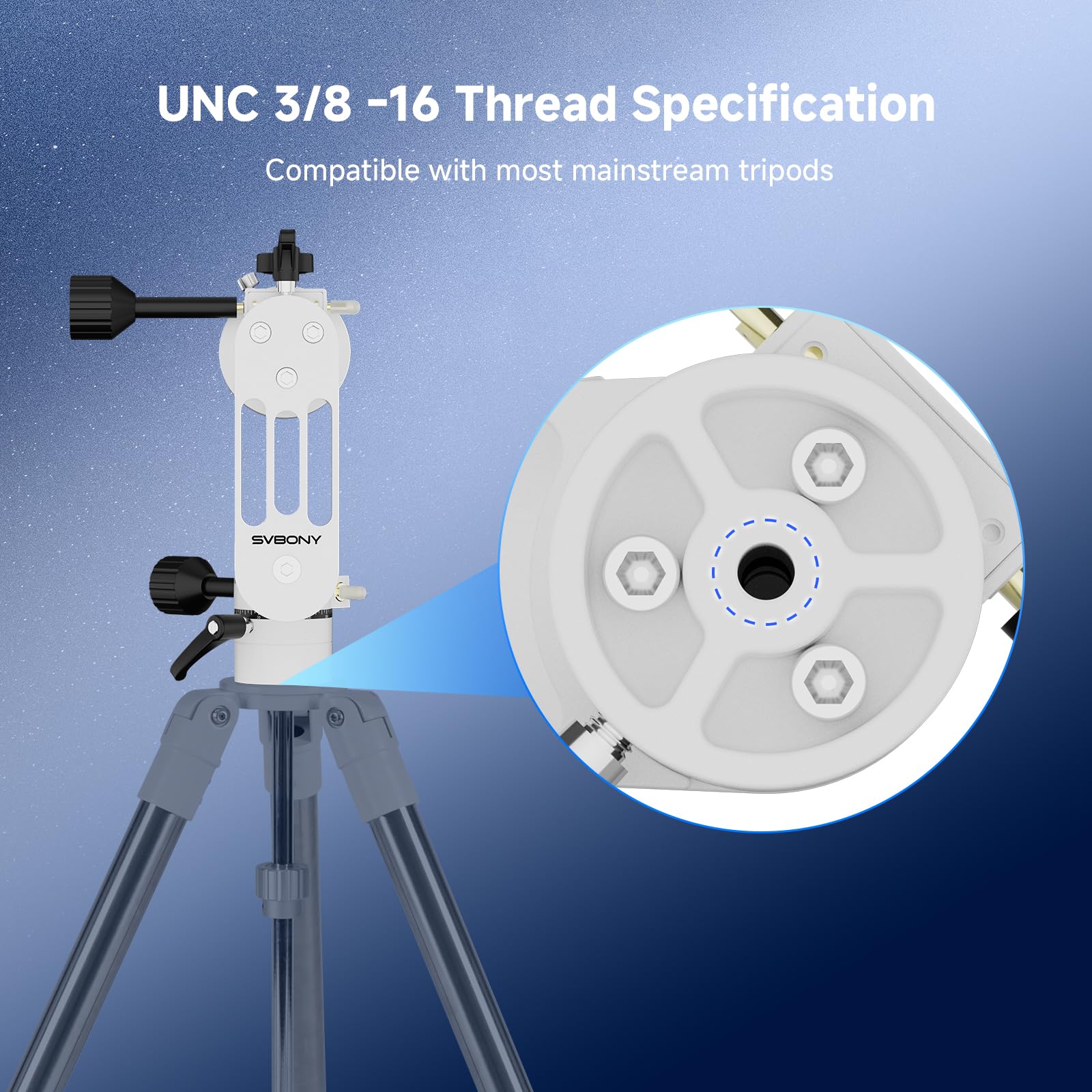 Svbony SV225 Mini Montaż Alt-Az, Akcesoria Teleskopu z Regulowanym Kątem | Do Astronomicznej Obserwacji Wizualnej, 5 kg Maksymalna Nośność, Aluminium Azymutalne Alt-az, CNC Pusta Struktura,