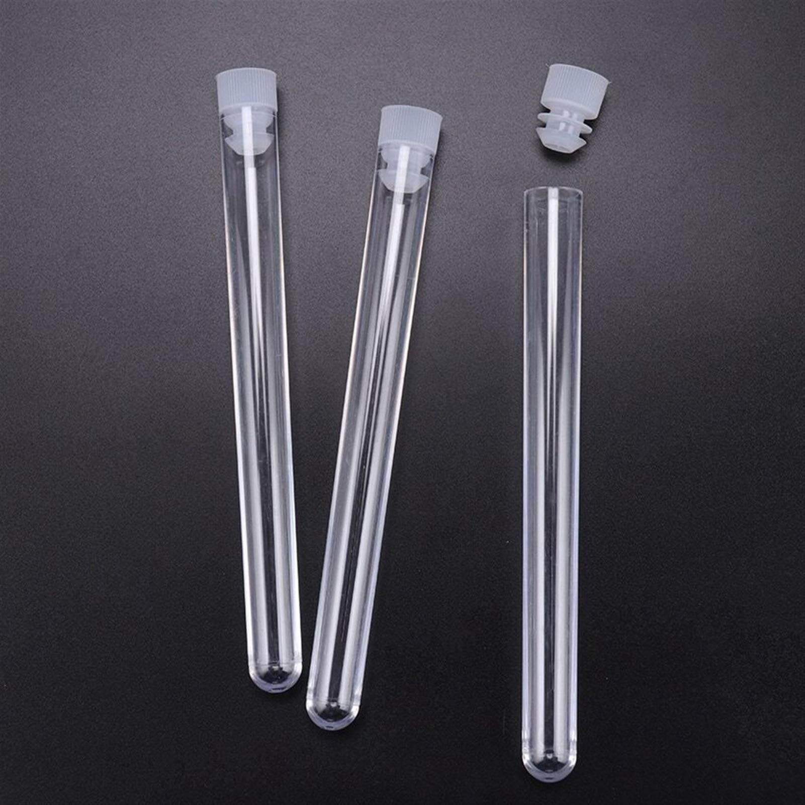 10 Provette in Plastica, Fiale, Contenitori per Campioni, Provette con Tappo per Ufficio, Scuola, Forniture per Chimica, Vetreria da Laboratorio 15X150 Mm,