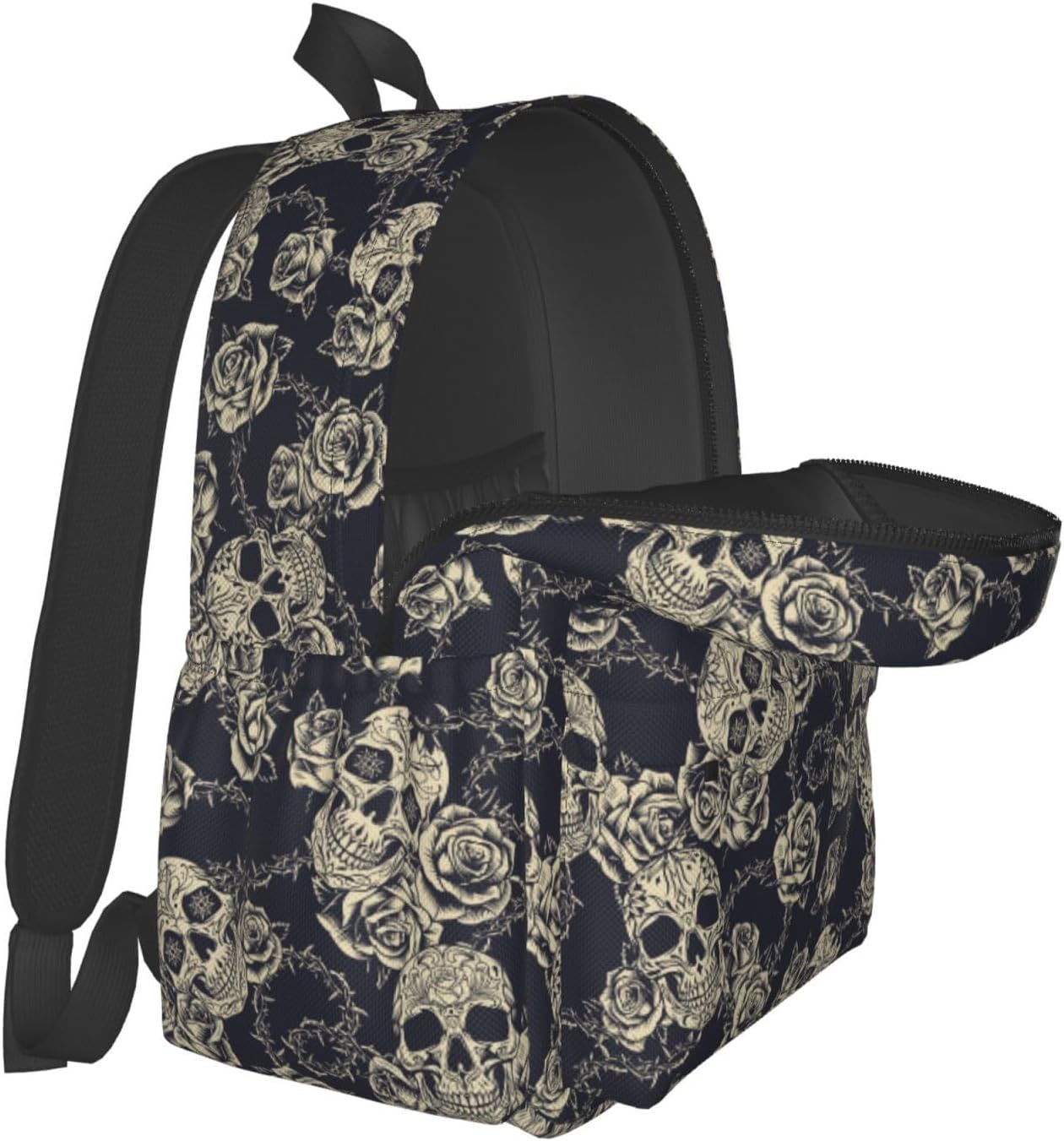 Skull Rose Backpack School Bag Lightweight Bookbag Laptop Travel Daypack For Kids Girls Boys Teens - Image 6